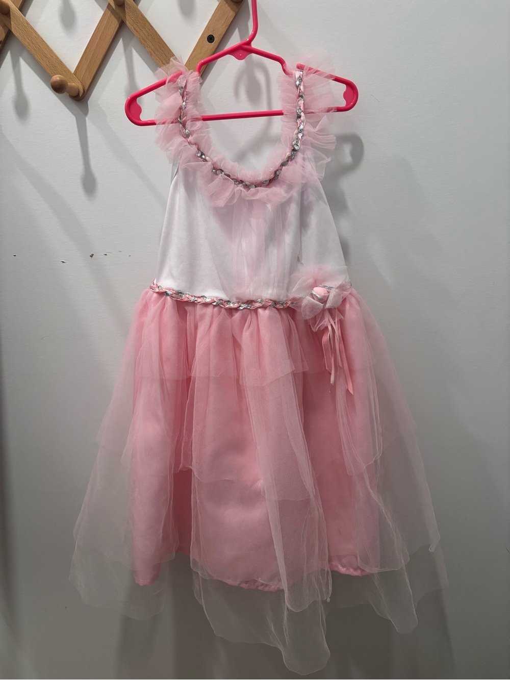 Pottery Barn Kids ballerina tulle pink glitter tutu dress size 7/8